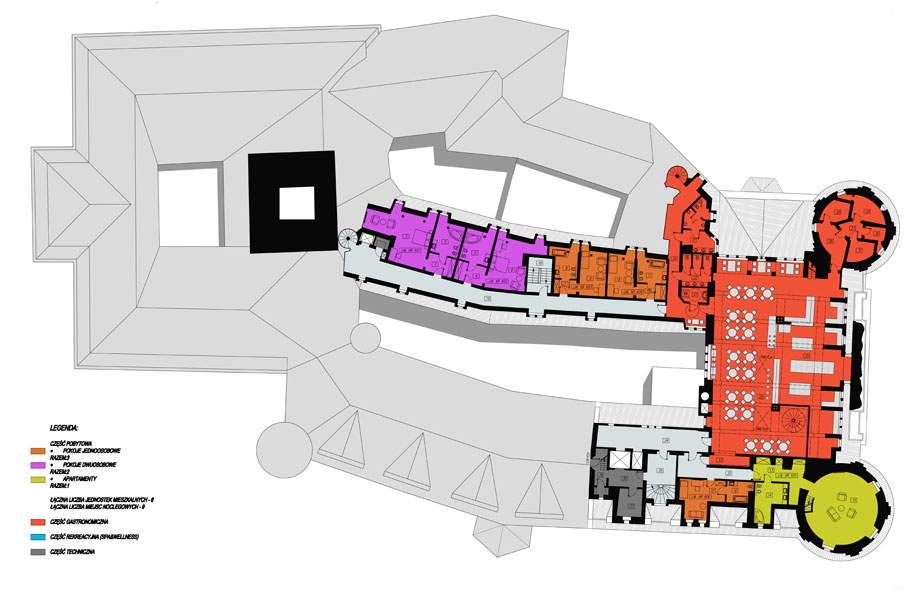 Adaptacja wnętrz w zamku Książ na funkcje hotelowe5