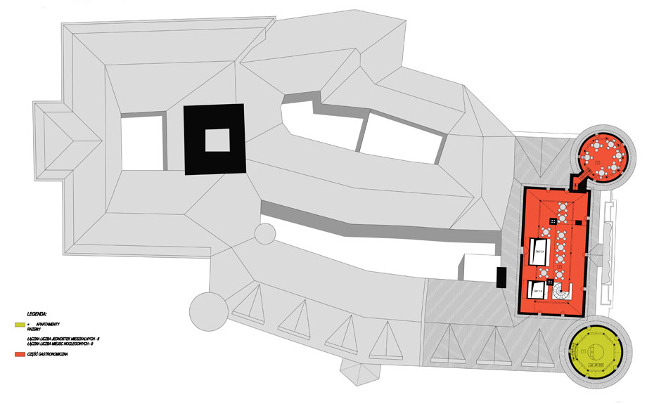 Adaptacja wnętrz w zamku Książ na funkcje hotelowe7